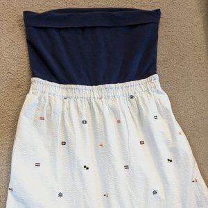 Lilly Pulitzer Navy and White Strapless Sundress